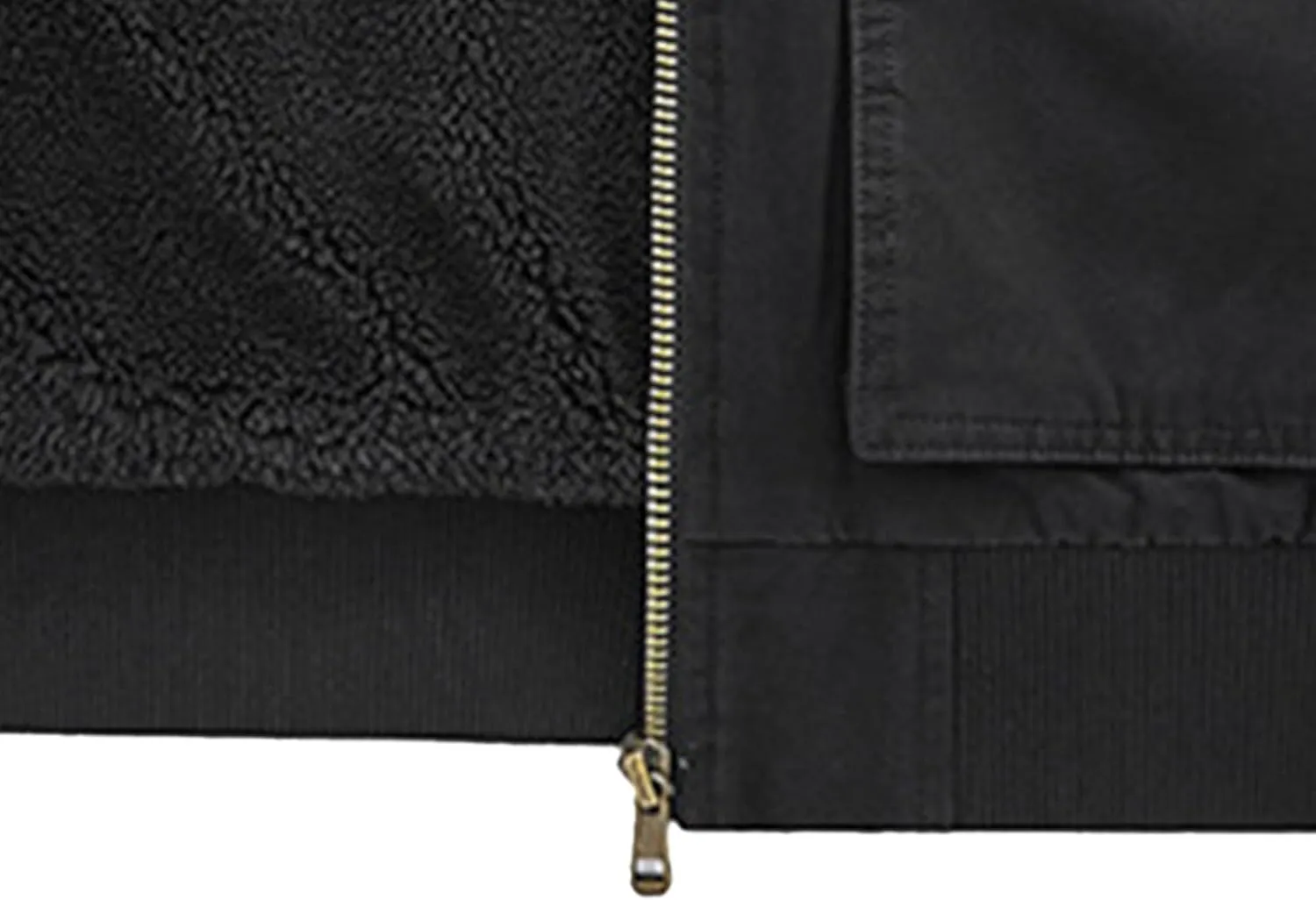 Men's Casual Cotton Cargo Sherpa Jacket Fur Collar Warm Winter Padded Coat Fleece Lined Bomber Jacket with Pocket