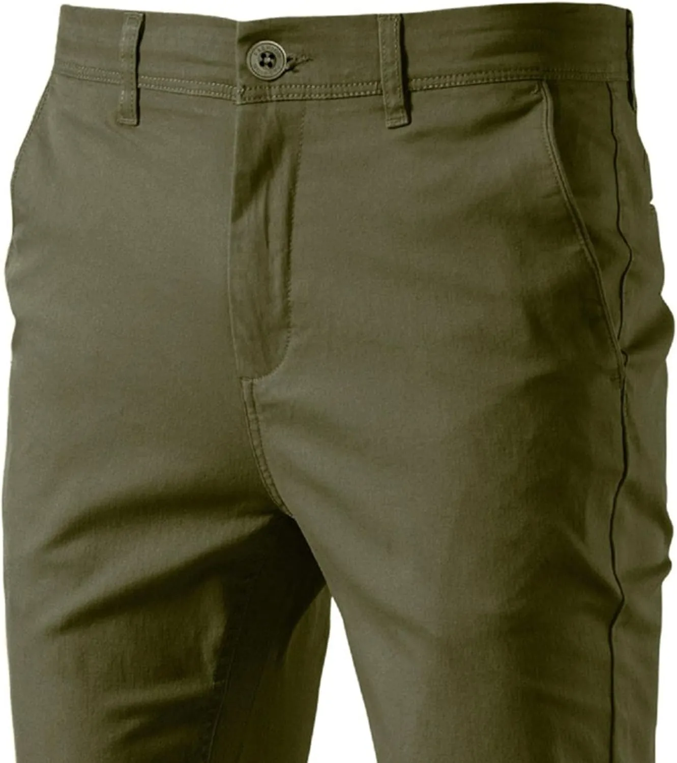 Men's Comfort Casual Solid Trousers Trendy Slim Fit Lounge Pants Lightweight Active Business Slack