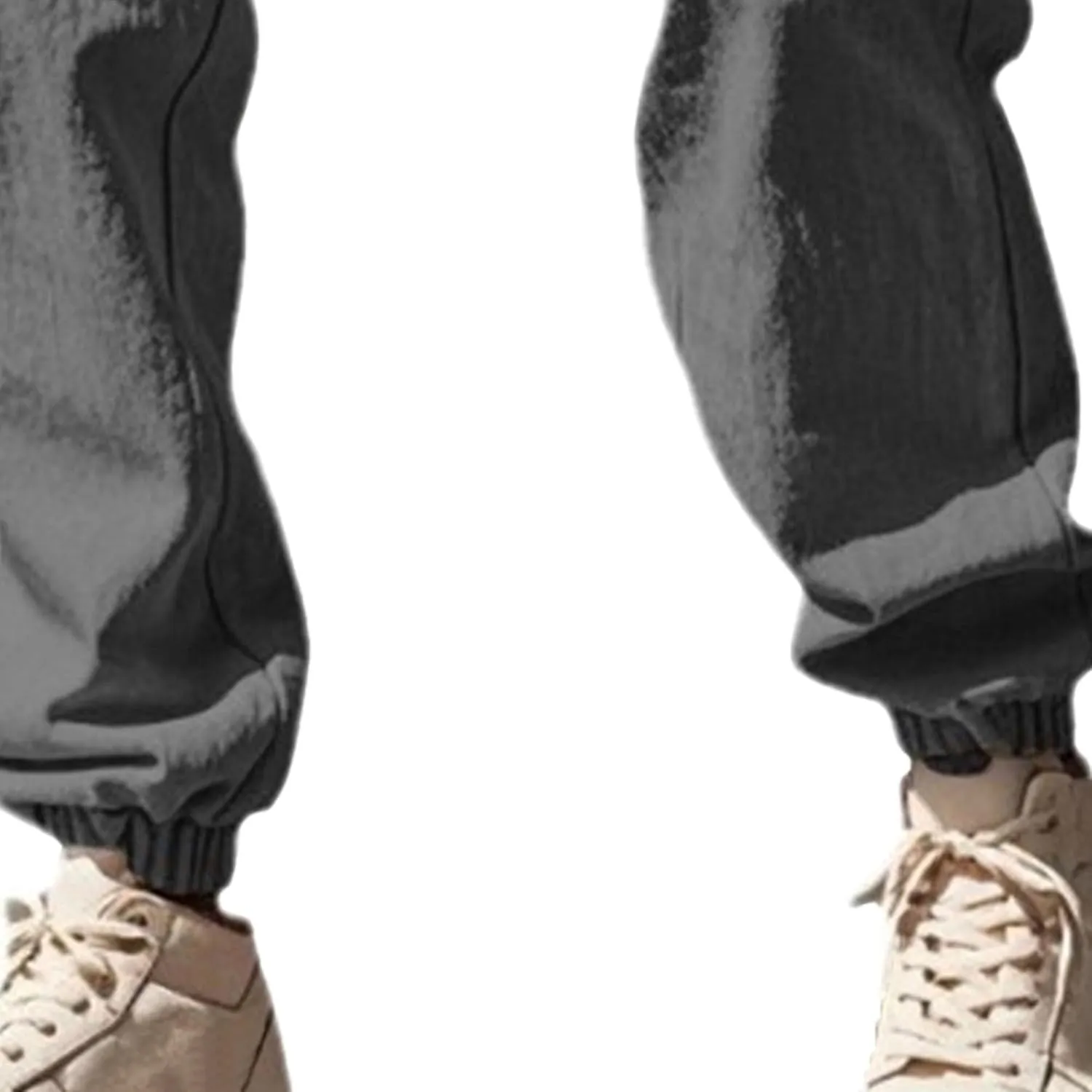 Men's Cotton Linen Baggy Cargo Pants Elastic Waist Casual Sweatpants Pants Drawstring Comfort Joggers Trousers