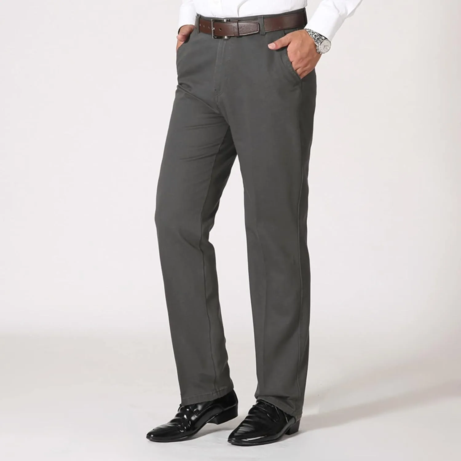 Mens Dress Pants Slim Fit Expandable Waist Work Sweatpants Business Casual Straight Leg Golf Comfort Suit Pants