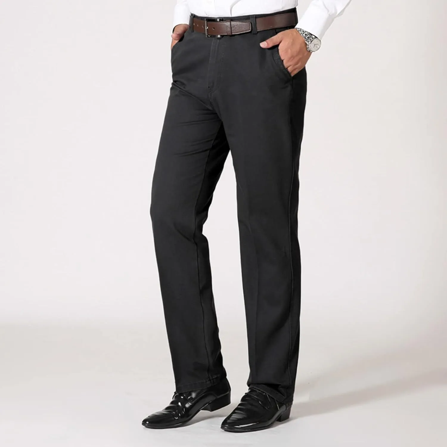 Mens Dress Pants Slim Fit Expandable Waist Work Sweatpants Business Casual Straight Leg Golf Comfort Suit Pants