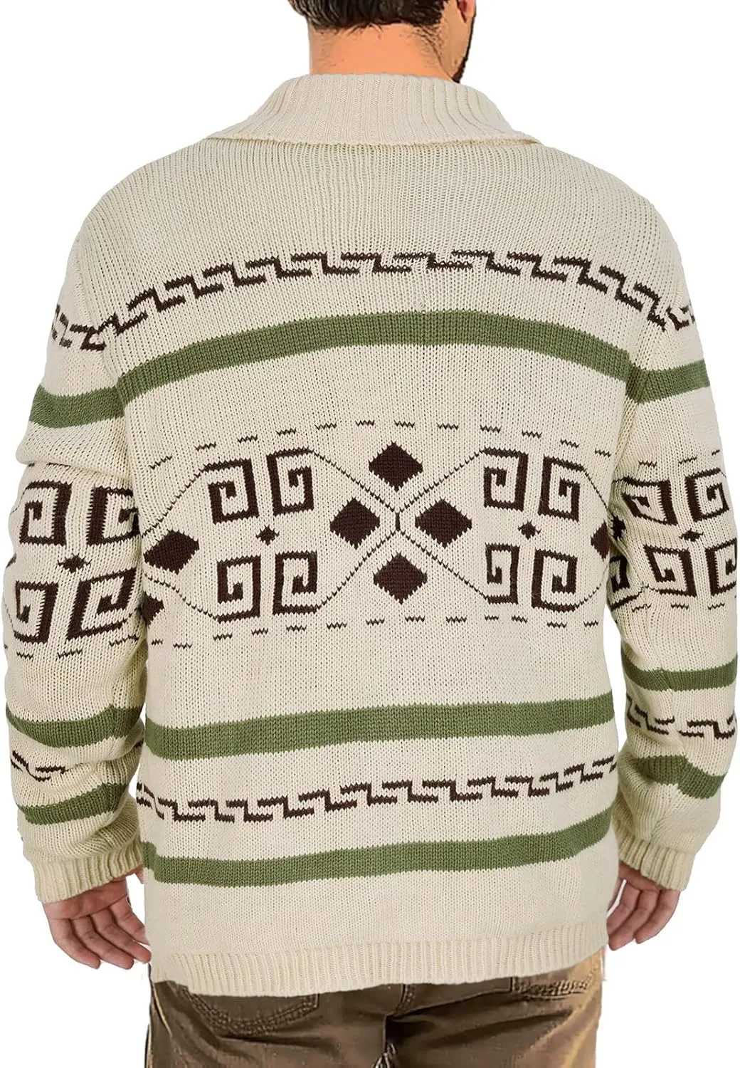 Men's Long Sleeve Casual Comfort Fit Cardigan Sweater Shawl Collar Soft Fabric