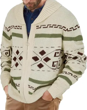 Men's Long Sleeve Casual Comfort Fit Cardigan Sweater Shawl Collar Soft Fabric