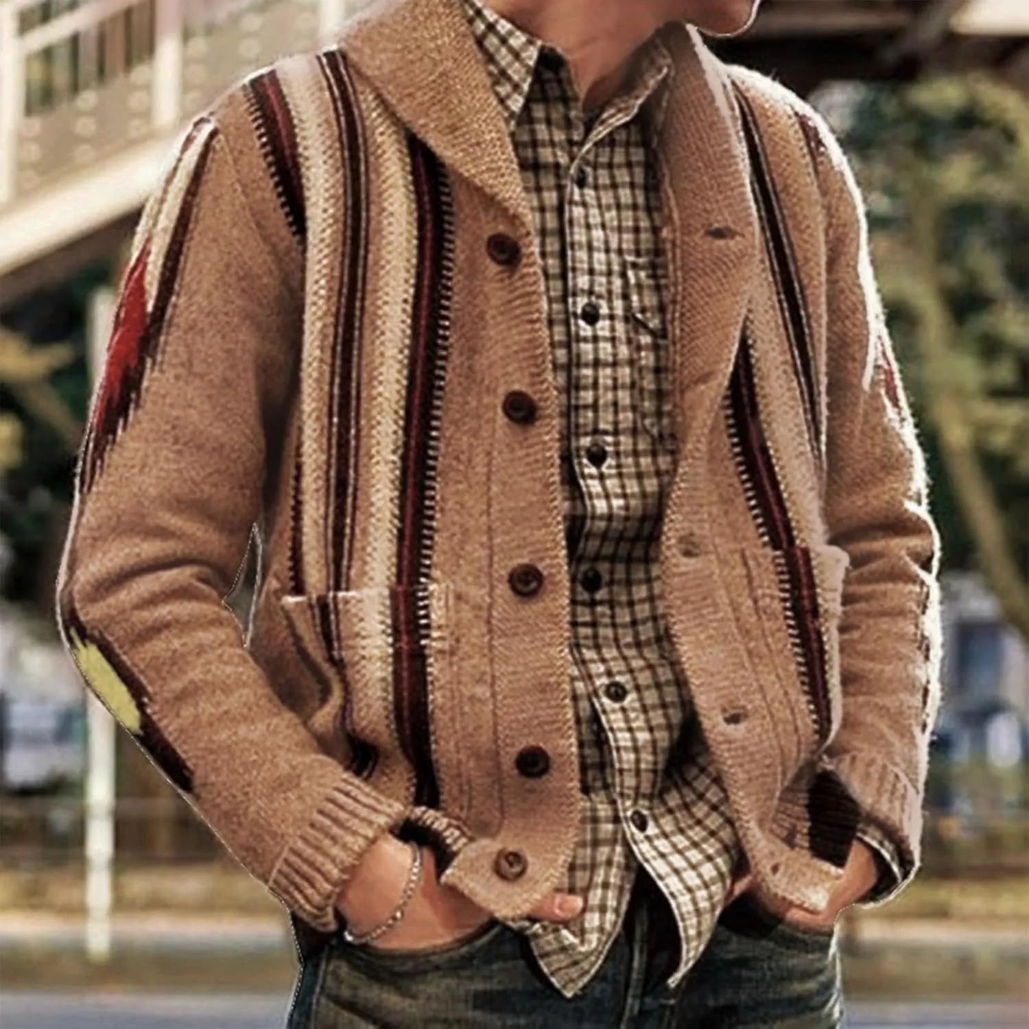 Men's Long Sleeve Casual Comfort Fit Cardigan Sweater Shawl Collar Soft Fabric