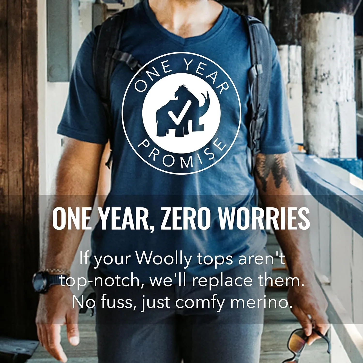 Men's Merino T-Shirt by Woolly | RWS Certified | Soft, Stink Free, Seattle Designed