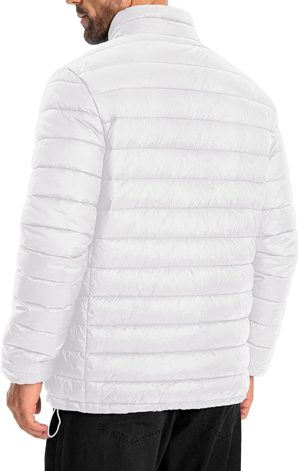 Men's Puffer Jacket Lightweight Warm Winter Jackets for Men Windproof Insulated Puffy Coat with 3 Pockets