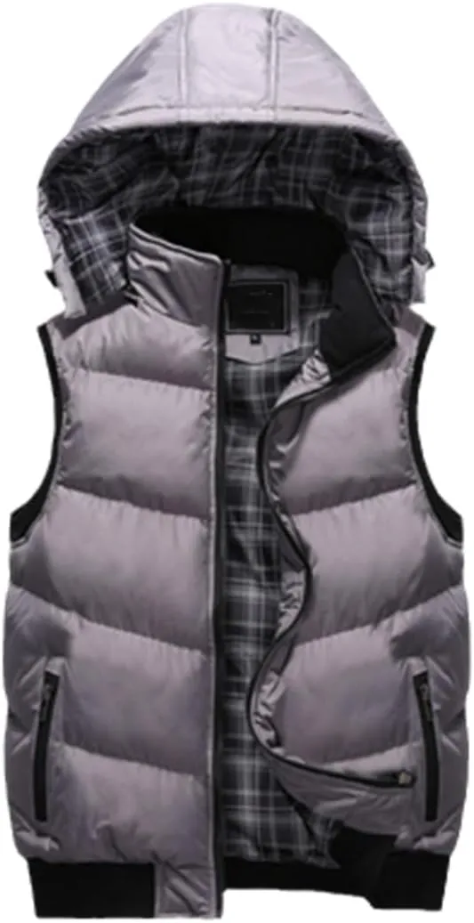 Mens Spring Winter Fashion Sleeveless Jackets Male Cotton-Padded Vests Men Thicken Waistcoats