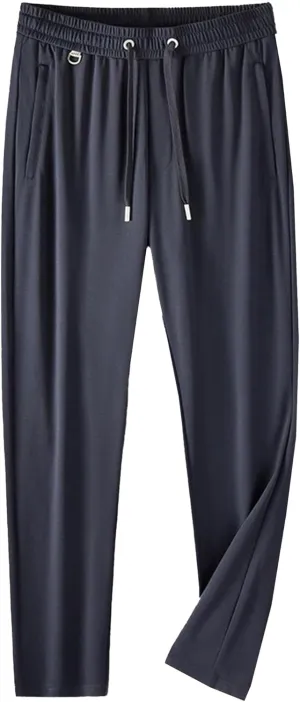 Men's Stretch Quick Drying Pant Casual Slim Fit Workout Joggers Comfort Business Waffle Knit Trousers (Blue,6X-Large)