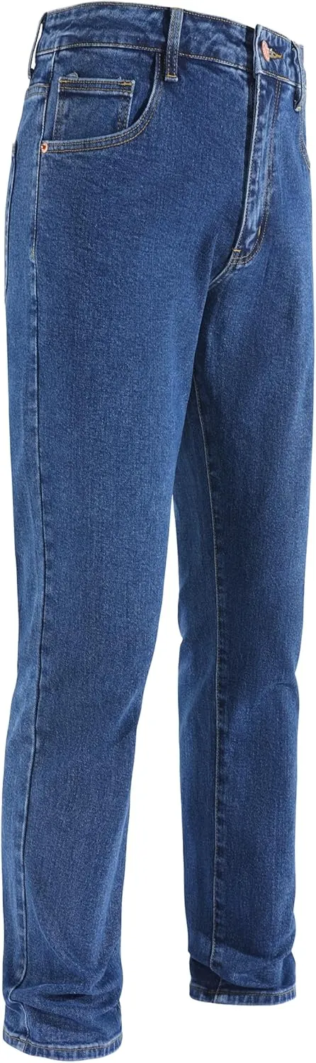 Men's Stretch Regular Fit Straight-Leg Cotton Fashion Comfort Flex Waist Denim Pants Jeans
