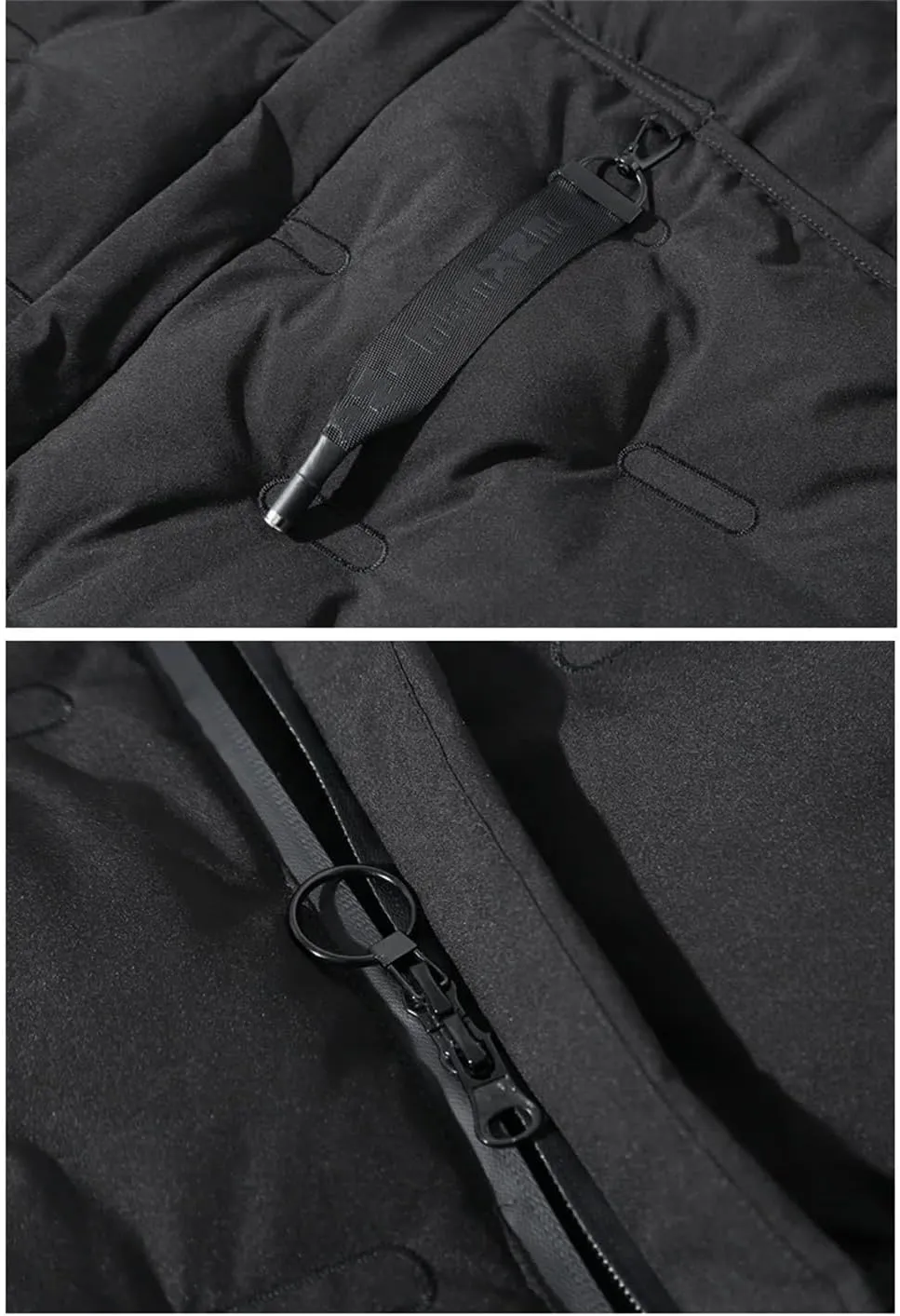 Men's Winter Long Down Jackets Casual Hooded Thick Warm Parkas Outdoor Cotton Padded Coats