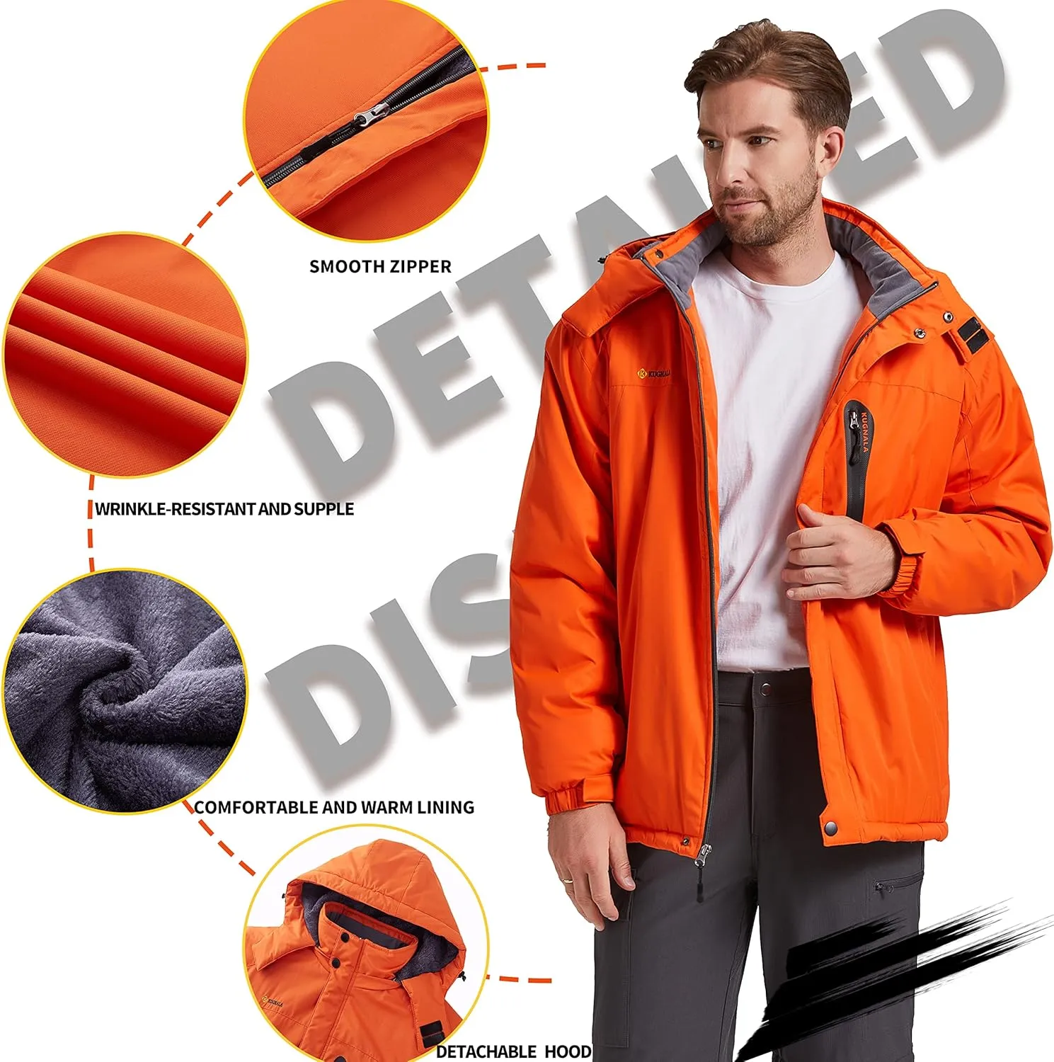 Men's Winter Skiing Jacket Waterproof Warm Snow Fleece LiningCoat Mountain Hooded Windproof Rain Jacket S-5XL