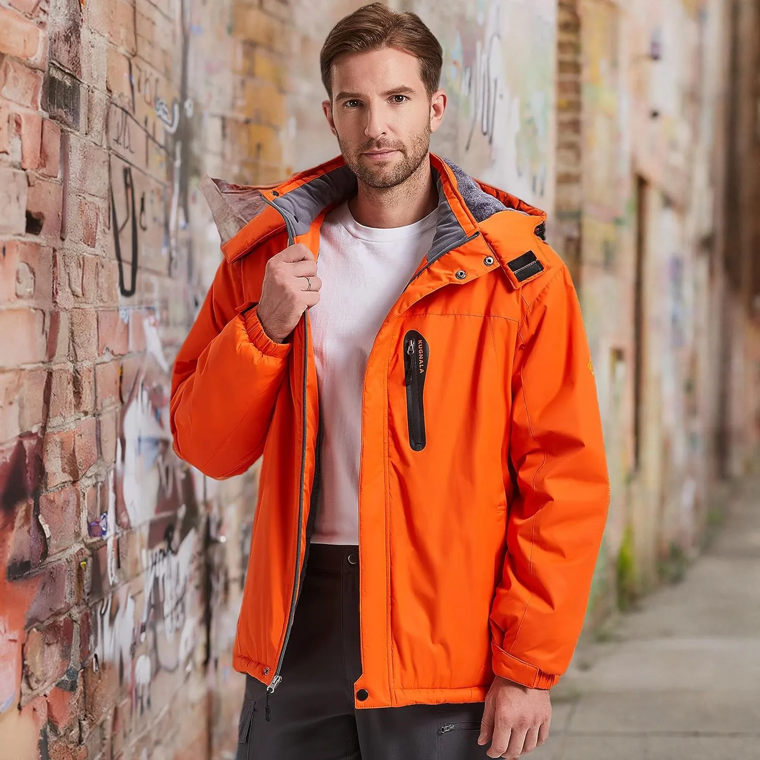 Men's Winter Skiing Jacket Waterproof Warm Snow Fleece LiningCoat Mountain Hooded Windproof Rain Jacket S-5XL