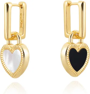 Milan Chiva 14K Gold Plated Small Huggie Dangle Earrings for Women Lightweight Trendy Heart Dainty Jewelry for Women