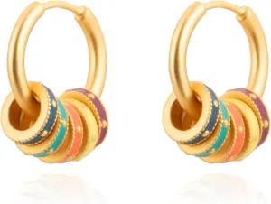 Milan Chiva 14K Gold Plated Small Huggie Dangle Earrings for Women Lightweight Trendy Heart Dainty Jewelry for Women