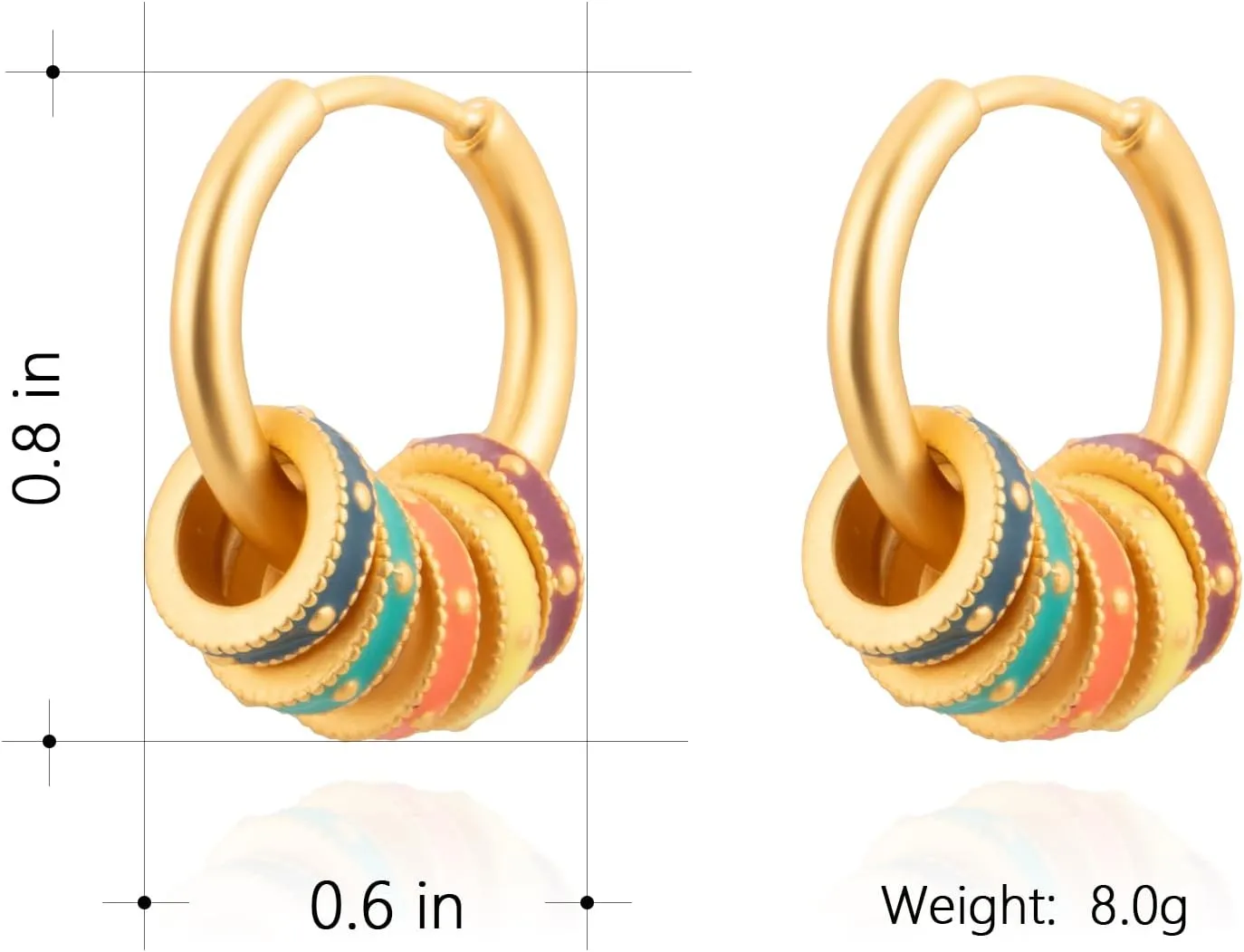 Milan Chiva 14K Gold Plated Small Huggie Dangle Earrings for Women Lightweight Trendy Heart Dainty Jewelry for Women