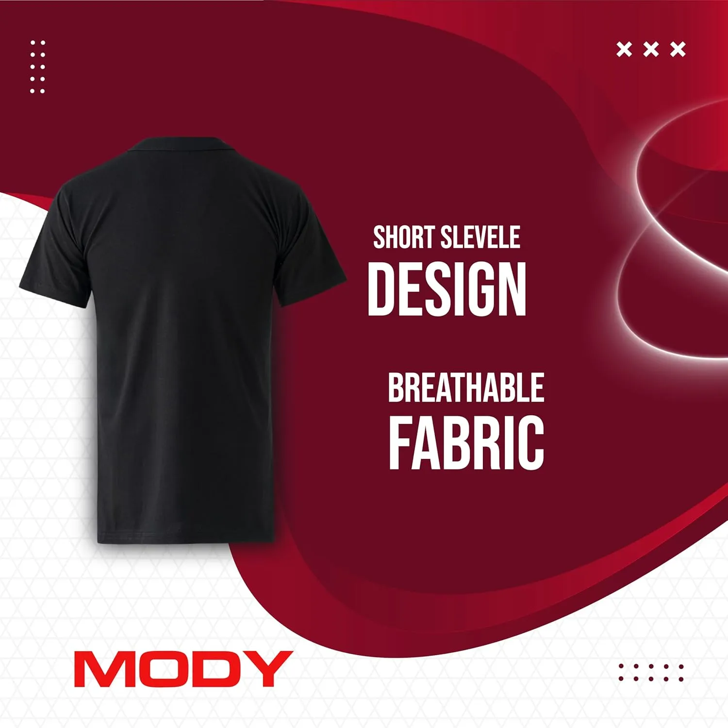 Mody Men Undershirt Round Neck Short Sleve 5-Pack, Men Undershirt, Cotton Tank Top, Soft Undershirt for Men