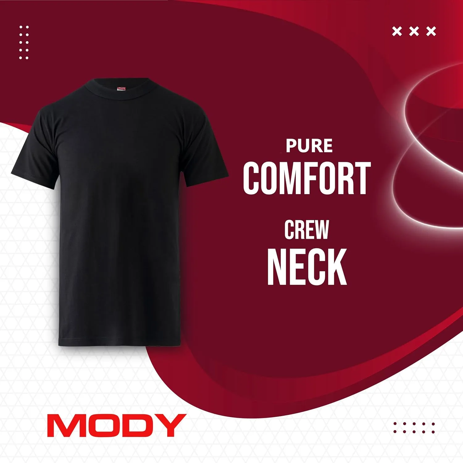 Mody Men Undershirt Round Neck Short Sleve 5-Pack, Men Undershirt, Cotton Tank Top, Soft Undershirt for Men