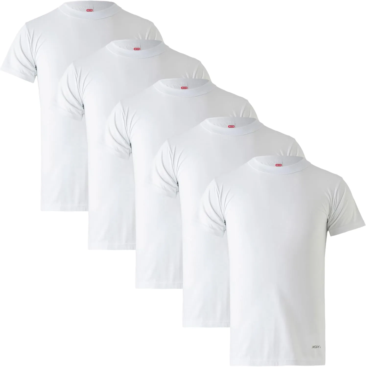 Mody Men Undershirt Round Neck Short Sleve 5-Pack, Men Undershirt, Cotton Tank Top, Soft Undershirt for Men