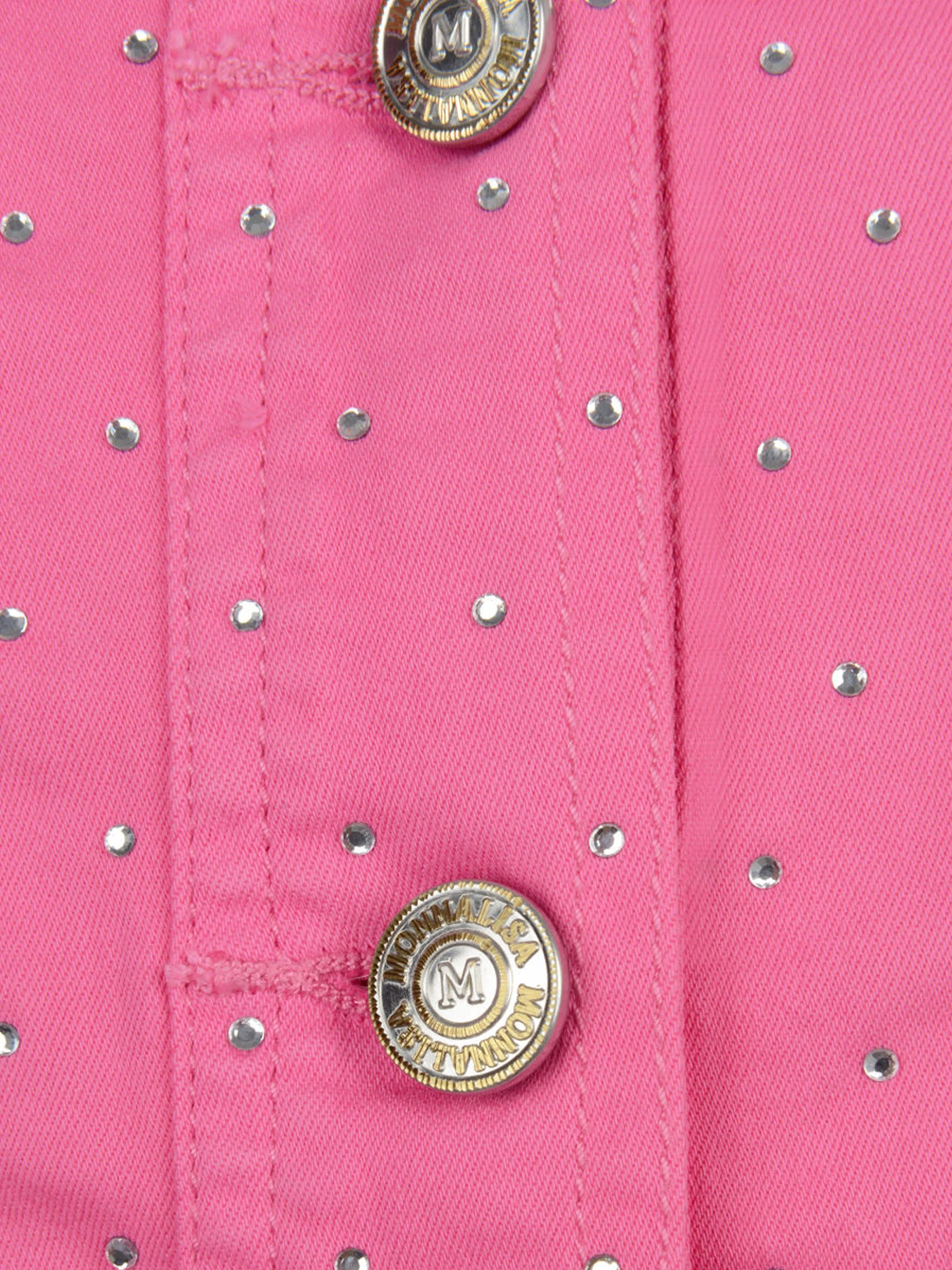 Monnalisa Girls Fuchsia Diamante Jacket