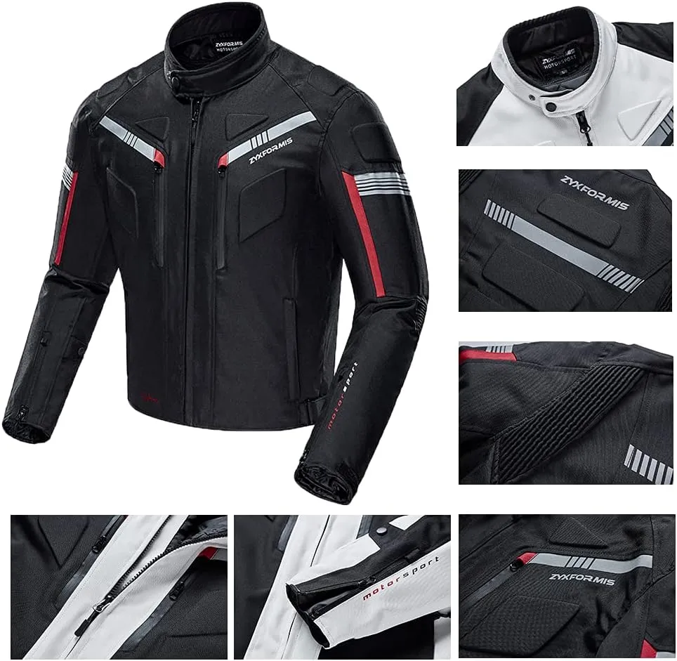 Motorcycle Jacket Motorbike Biker Waterproof Jackets Windproof Full Body Protective Gear Armoured Summer Winter for Men