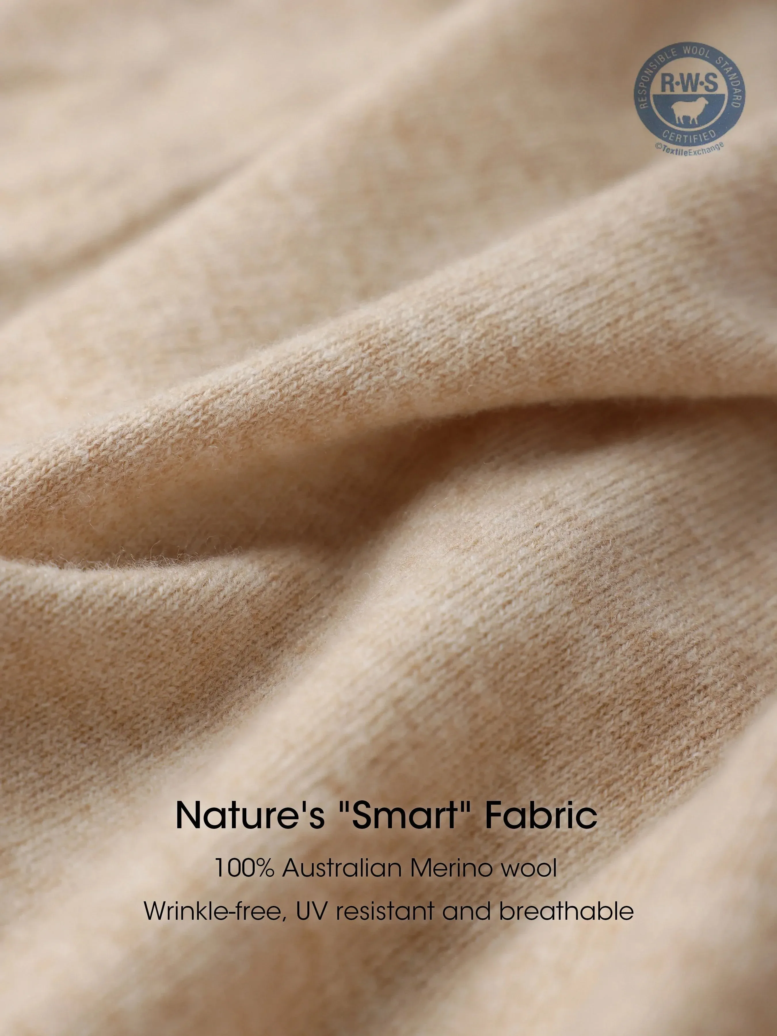 Nina 100% Merino Wool Oatmeal Fitted Crewneck Pullover