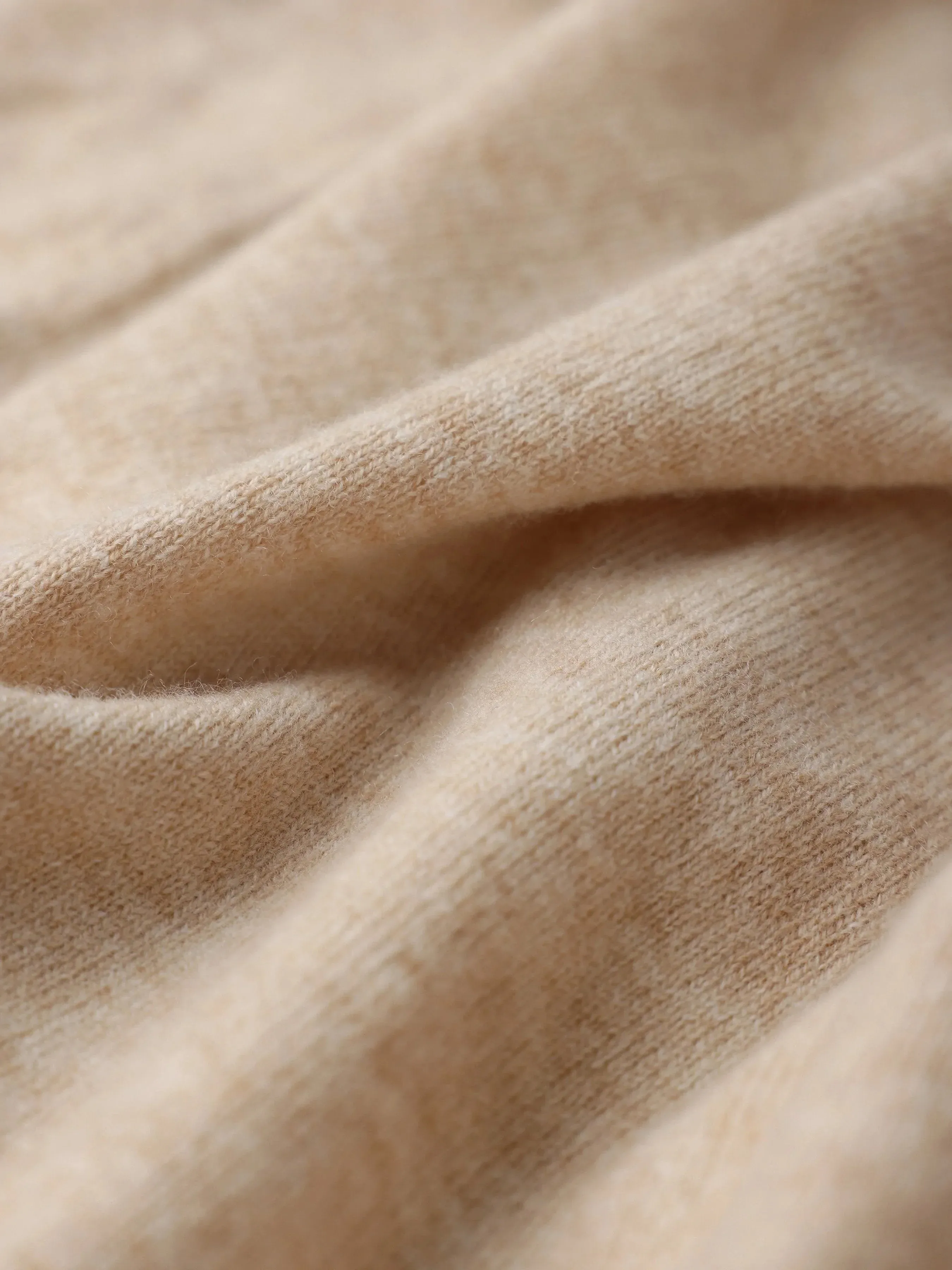 Nina 100% Merino Wool Oatmeal Fitted Crewneck Pullover