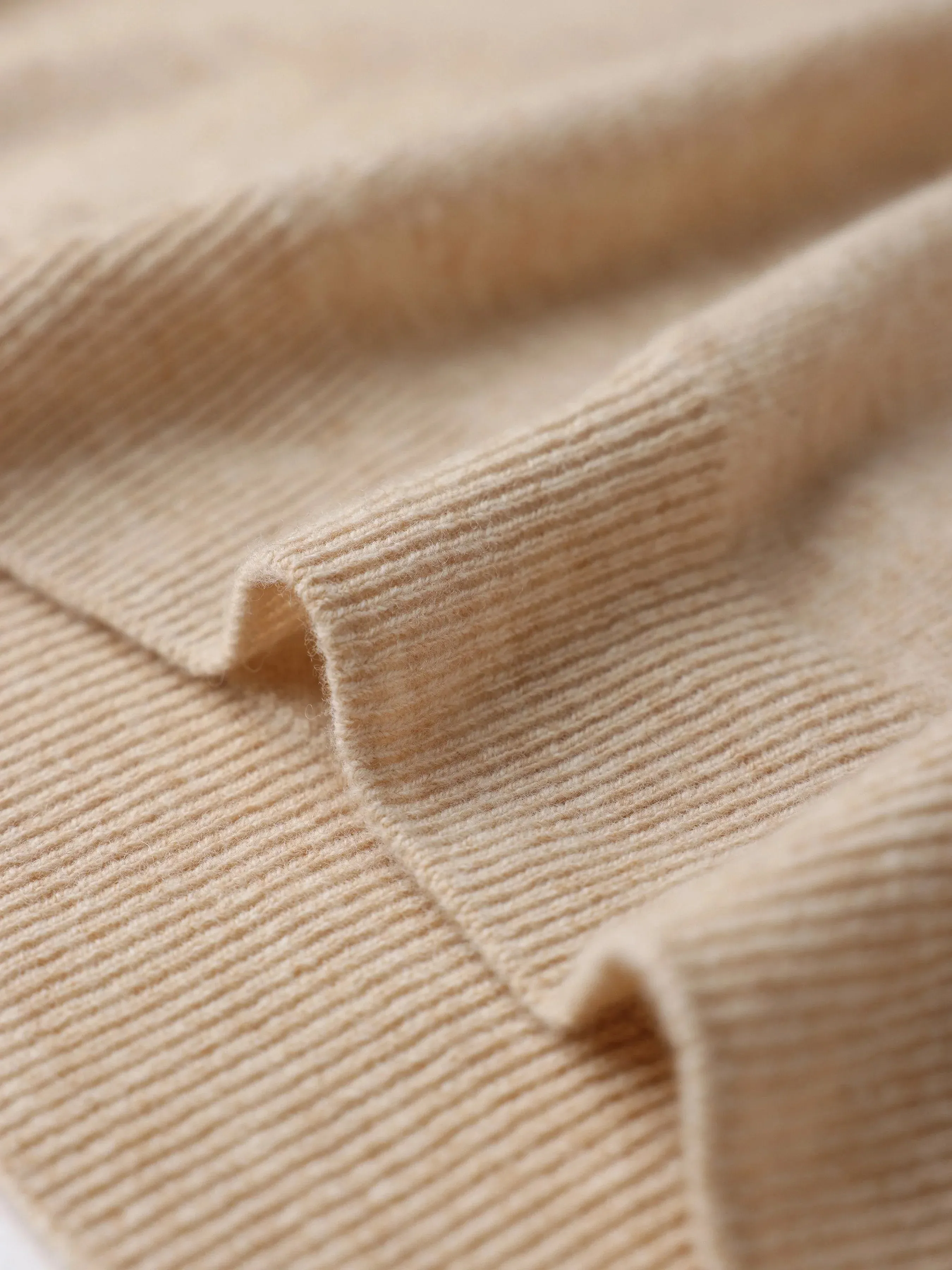 Nina 100% Merino Wool Oatmeal Fitted Crewneck Pullover