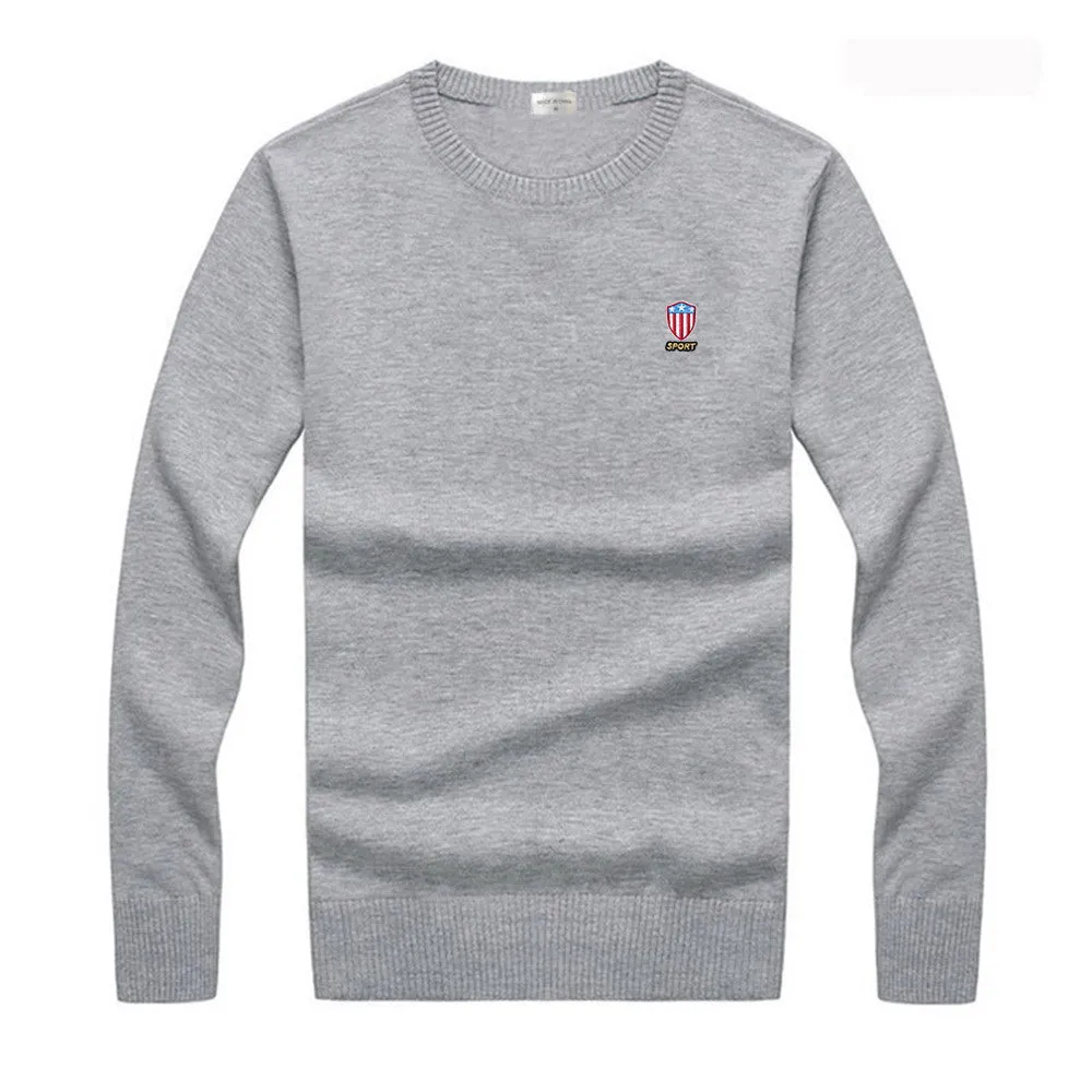 Patch Embroidery Solid Cotton Sweater