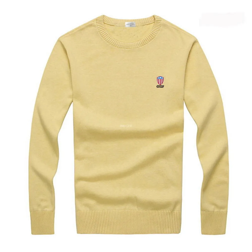 Patch Embroidery Solid Cotton Sweater