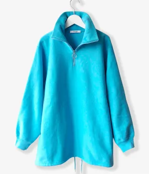 PHEENY/ATHLETIC FLEECE HALF ZIP P/O(BLUE)