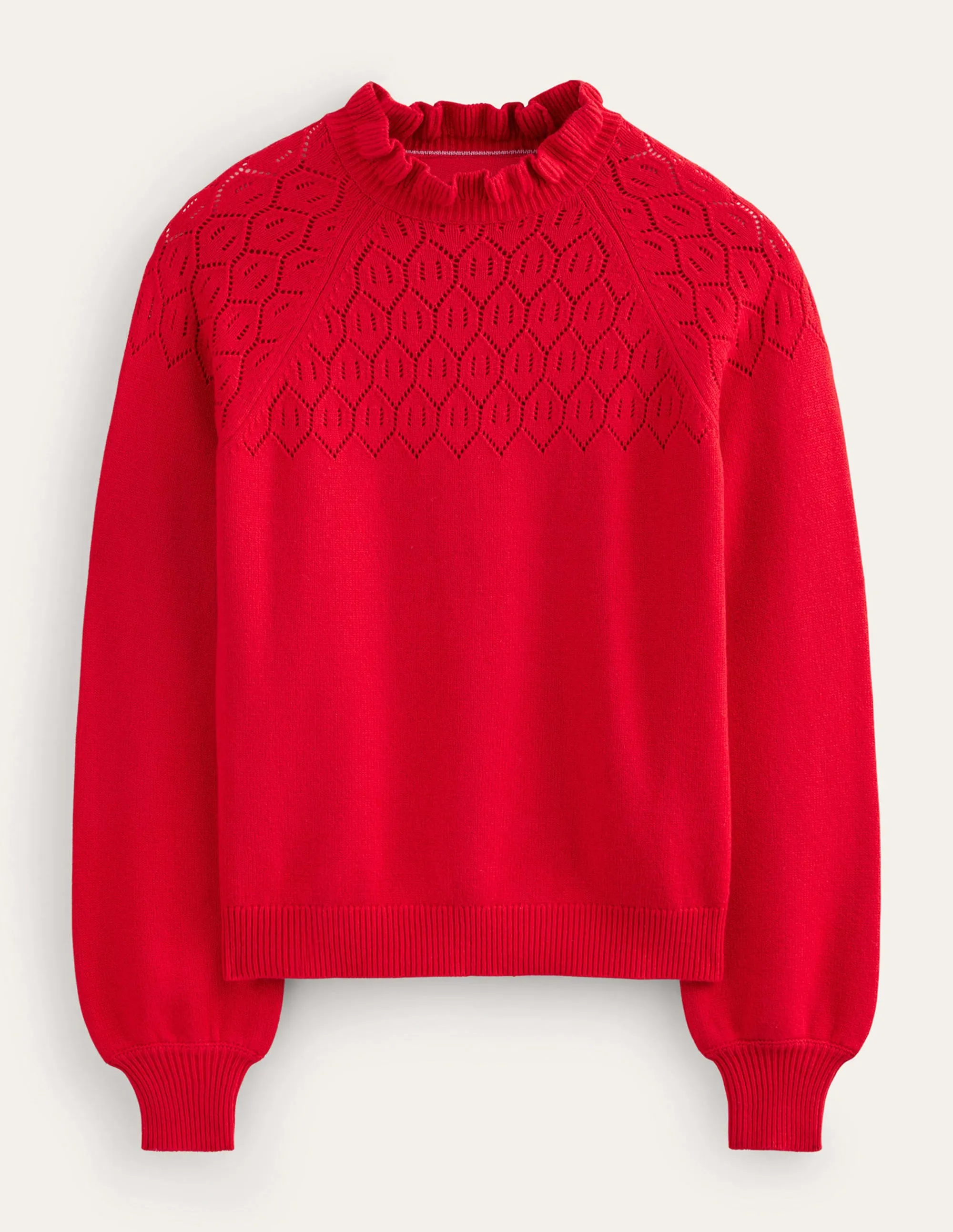 Pointelle Detailed Jumper-Hot Pepper