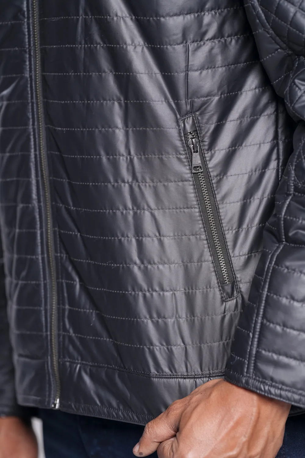 Quilted Biker-Style Jacket