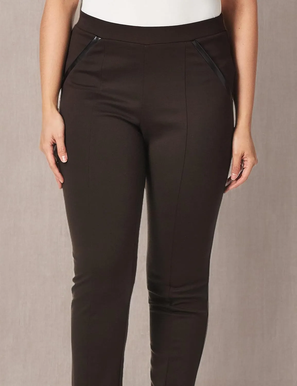 Rafaella Missy Slim Ponte Dress Pants For Women, Pull-On Waistband, Stretch, Comfort Fit, Flat Front