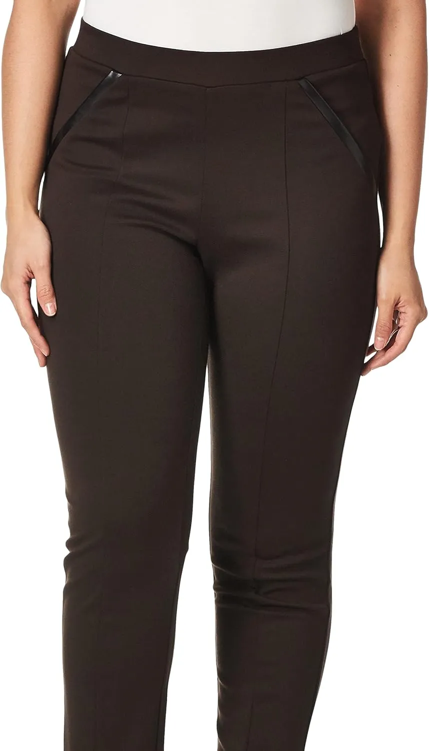 Rafaella Missy Slim Ponte Dress Pants For Women, Pull-On Waistband, Stretch, Comfort Fit, Flat Front