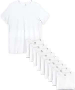 Reebok Mens Undershirts  10 Pack Soft Breathable Crew Neck Mens T-Shirts - Lightweight White Cotton Shirts for Men (S-XL)