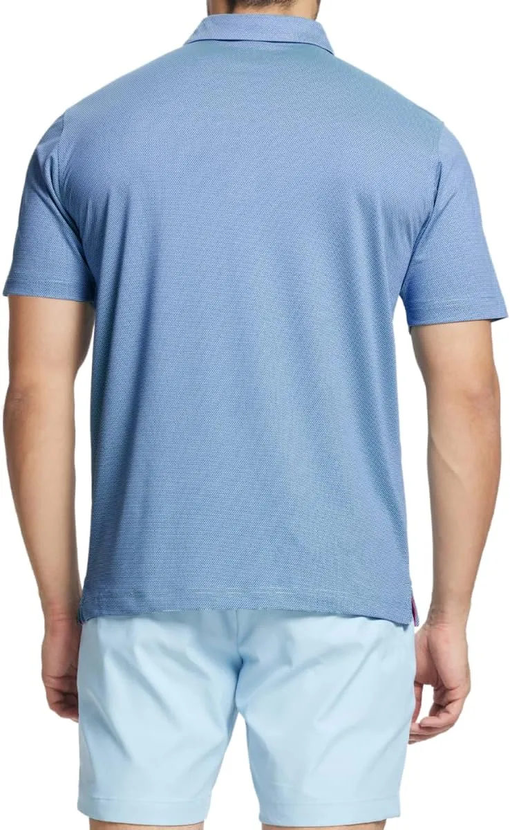 Rouen Mens Polo Shirts Short Sleeve Soft Lightweight Performance Dry Fit Jacquard Casual Collared Golf Polo Shirts for Men