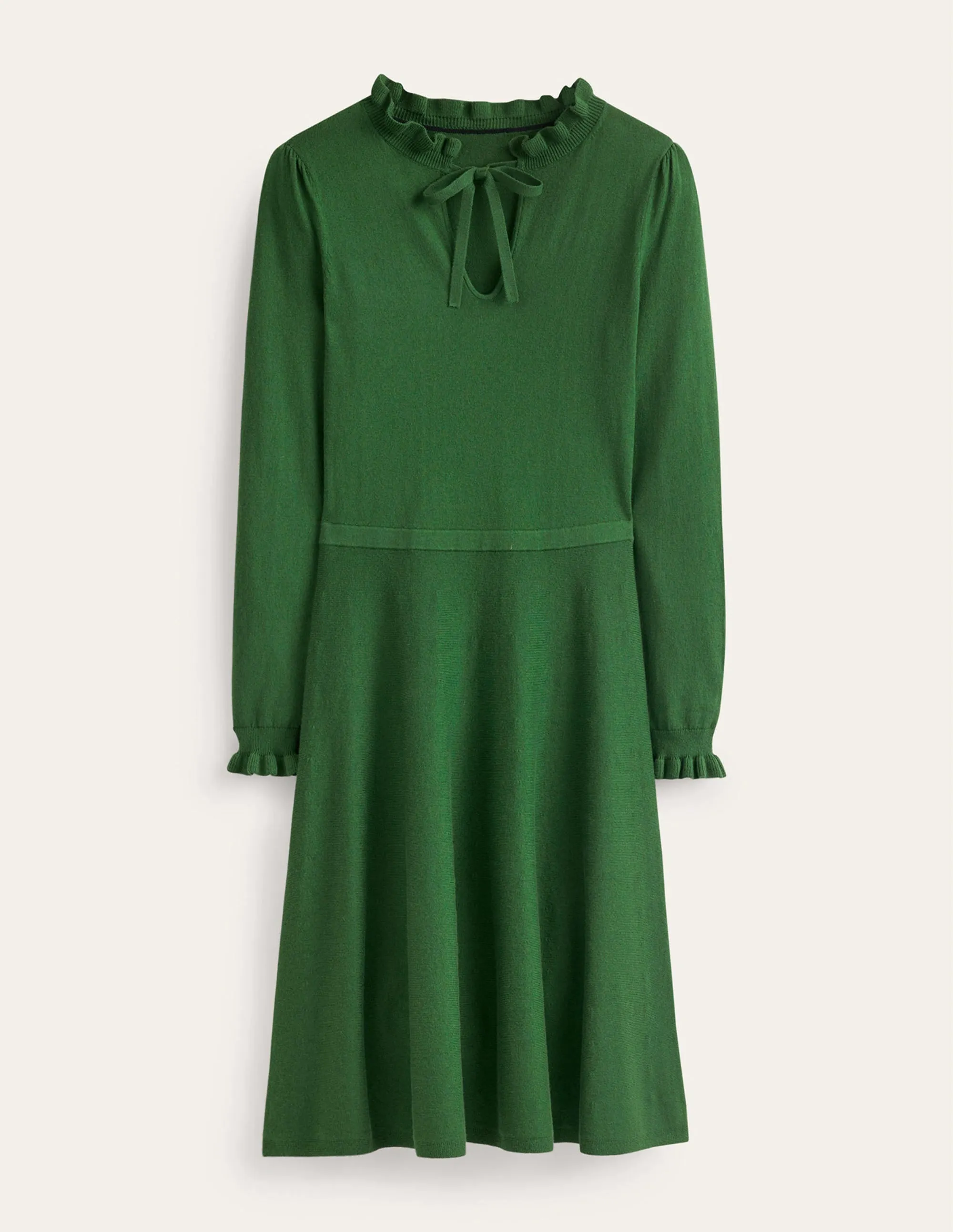 Ruffle-Detail Dress-Amazon Green