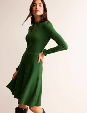 Ruffle-Detail Dress-Amazon Green