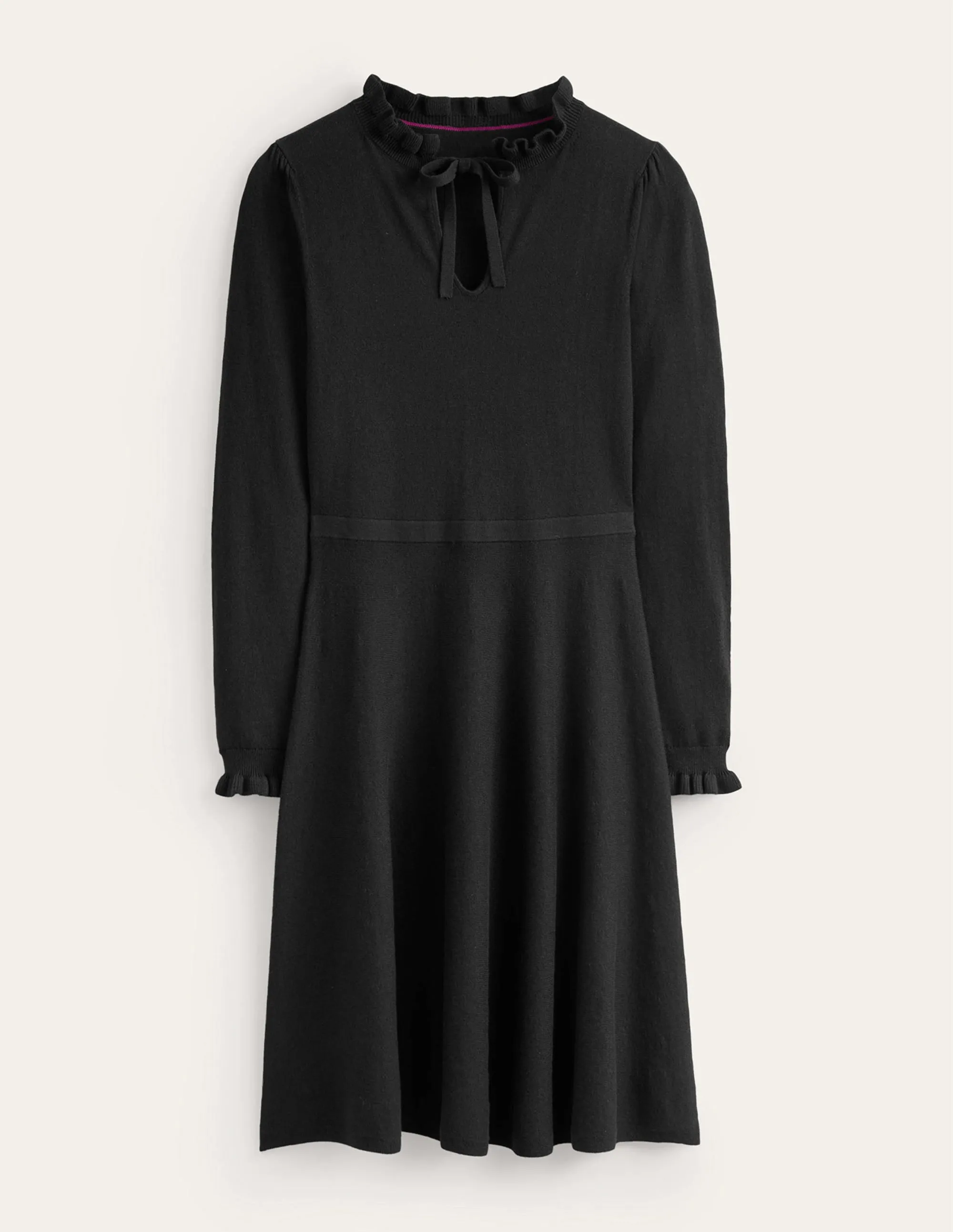 Ruffle-Detail Dress-Black
