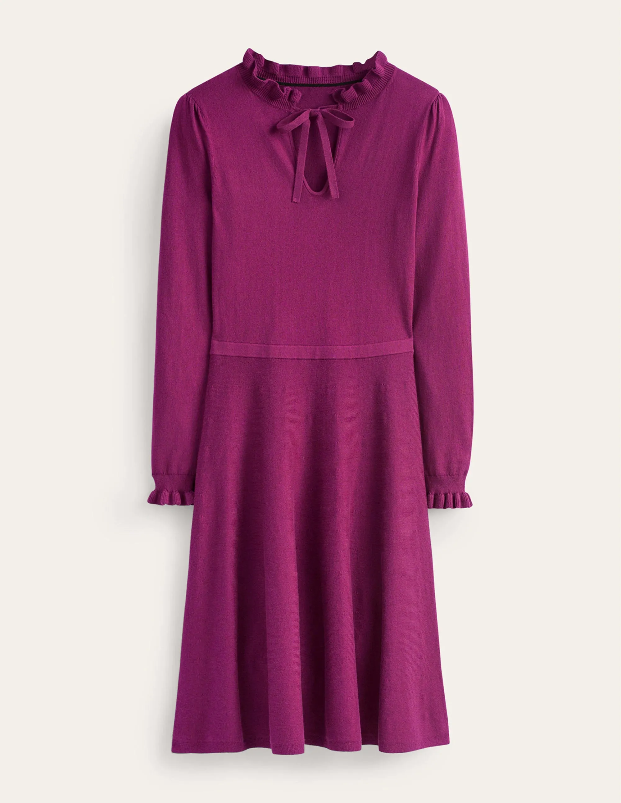 Ruffle-Detail Dress-Damson Berry
