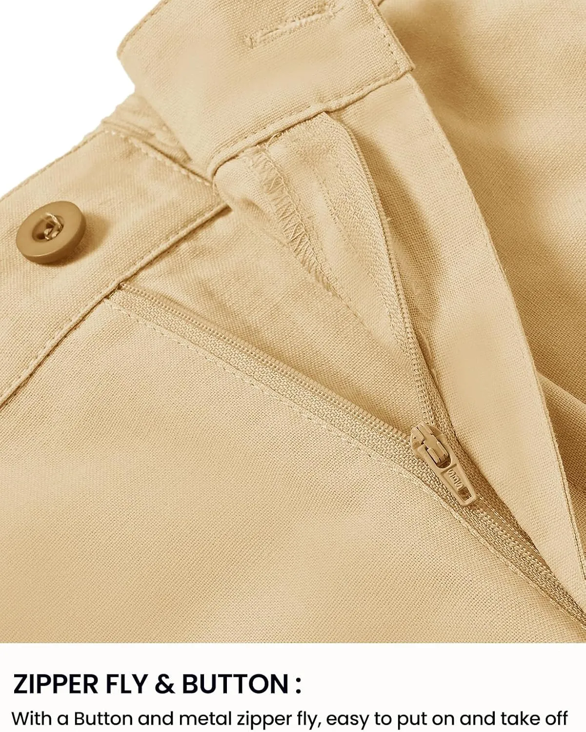TBMPOY Mens Linen Pants Casual Lightweight Beach Summer Pants Elastic Waist Slim Fit Trousers