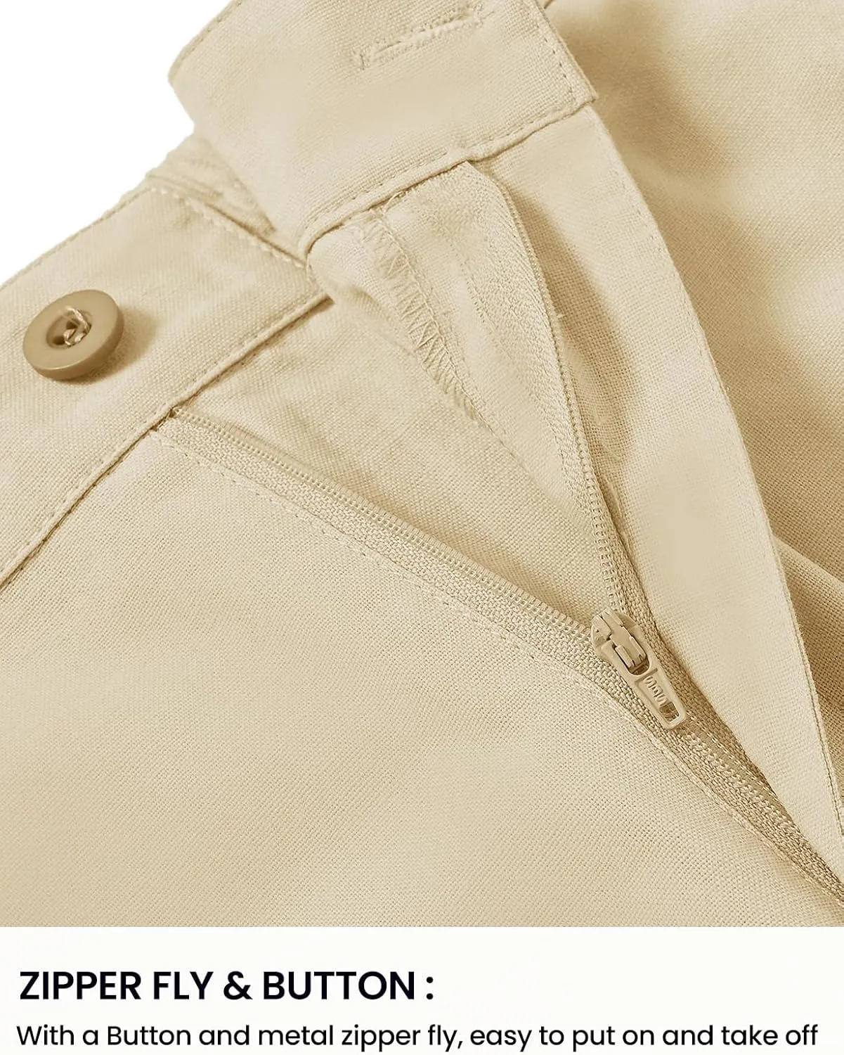 TBMPOY Mens Linen Pants Casual Lightweight Beach Summer Pants Elastic Waist Slim Fit Trousers