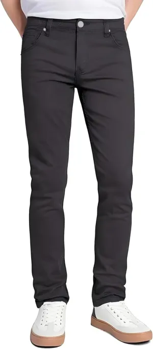 TEGIAS Men's Slim-Fit Stretch Plaid Jean Classic Comfort Regular Fit