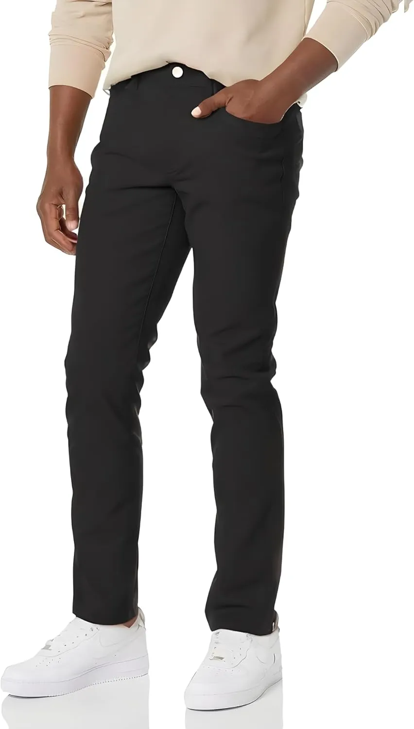 TEGIAS Men's Slim-Fit Stretch Plaid Jean Classic Comfort Regular Fit