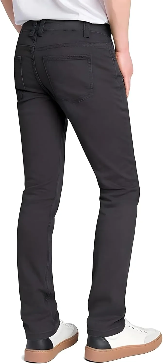 TEGIAS Men's Slim-Fit Stretch Plaid Jean Classic Comfort Regular Fit