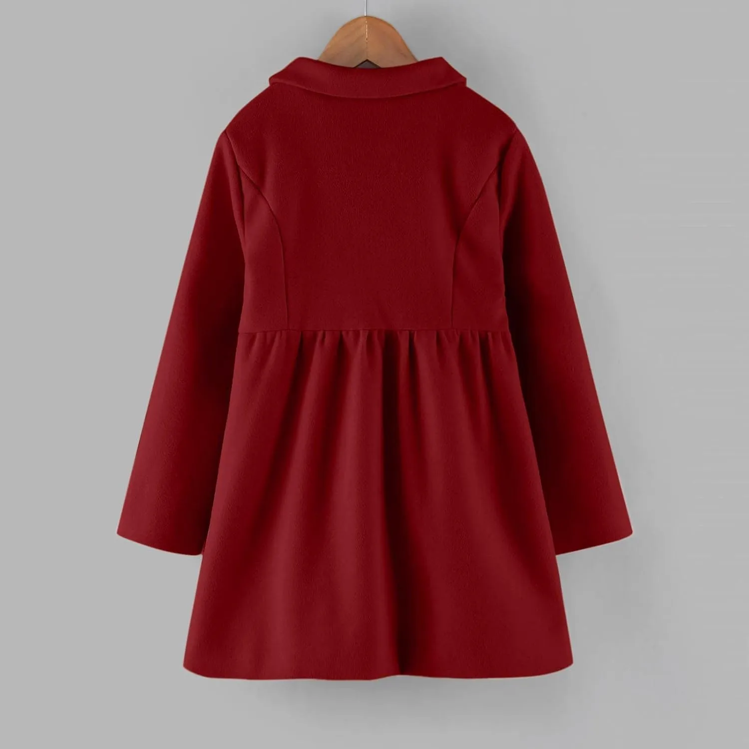 Toddler Girls  Coat Faux Wool Double Breasted Trench Jacket Warm Solid Outwear Peacoat for 16 Years