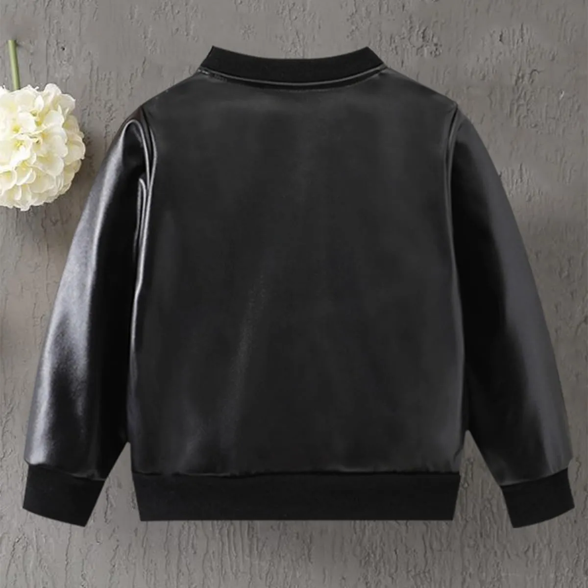 Toddler Kids Boys Jackets Motorcycle Faux Leather Coats Fall Winter Outerwear Coat