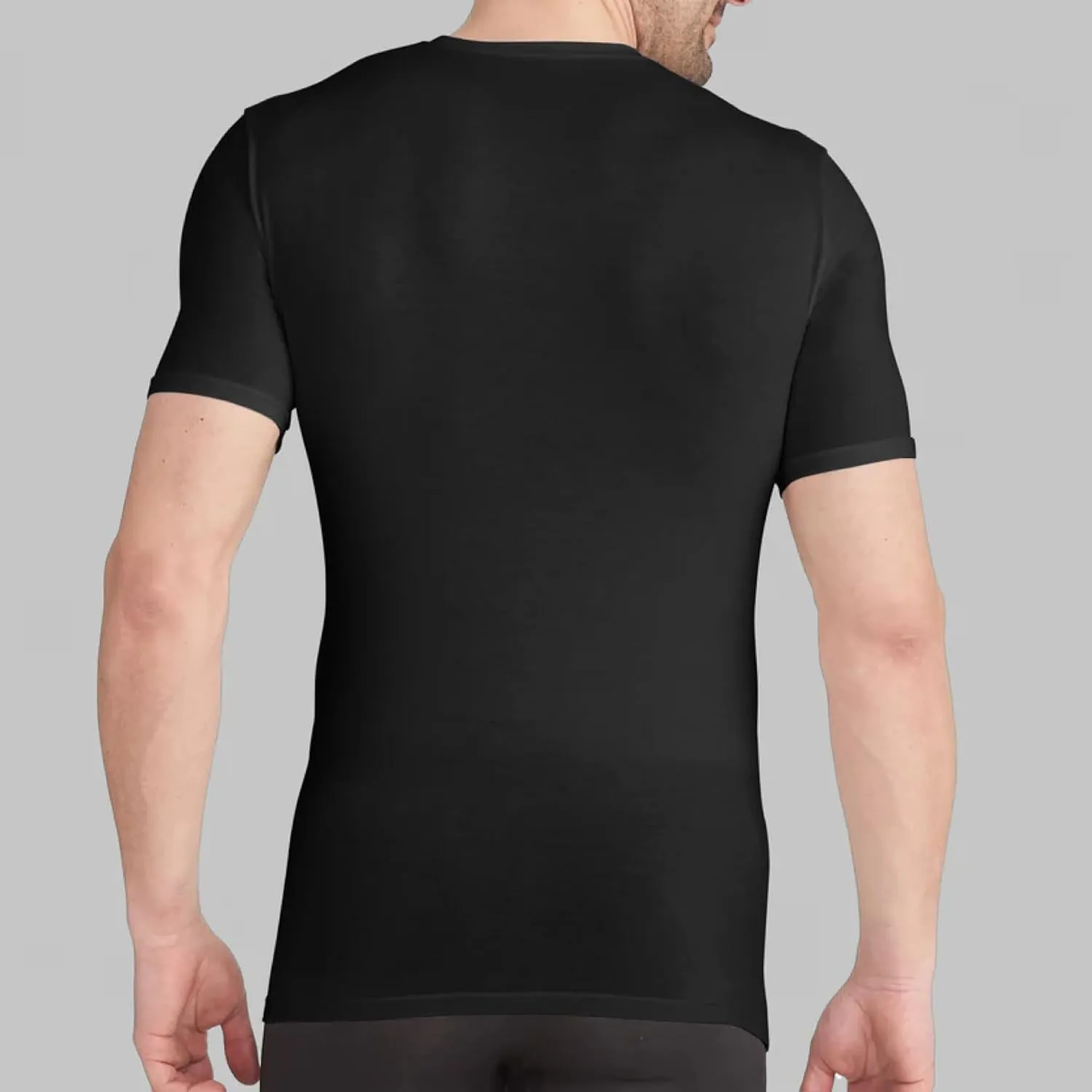 Tommy John Men's Supima Cool Cotton Deep V-Neck Shirt, Soft Stretch Fabric, Stay-Tuck Design, Short Sleeve Undershirt