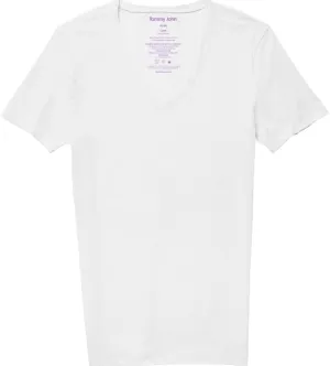 Tommy John Men's Supima Cool Cotton Deep V-Neck Shirt, Soft Stretch Fabric, Stay-Tuck Design, Short Sleeve Undershirt