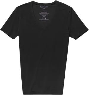 Tommy John Men's Supima Cool Cotton Deep V-Neck Shirt, Soft Stretch Fabric, Stay-Tuck Design, Short Sleeve Undershirt